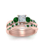 Load image into Gallery viewer, twisted-princess-cut-diamond-wedding-band-with-emerald-in-rose-gold-FDENS3301PRGEMGR-NL-RG.jpg
