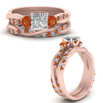Load image into Gallery viewer, twisted-princess-cut-diamond-wedding-band-with-orange-sapphire-in-rose-gold-FDENS3301PRGSAOR-NL-RG.jpg
