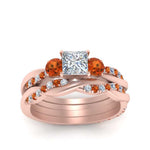 Load image into Gallery viewer, twisted-princess-cut-diamond-wedding-band-with-orange-sapphire-in-rose-gold-FDENS3301PRGSAOR-NL-RG.jpg
