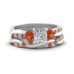 Load image into Gallery viewer, twisted-princess-cut-diamond-wedding-band-with-orange-sapphire-in-white-gold-FDENS3301PRGSAOR-NL-WG.jpg
