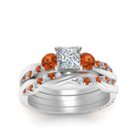 Load image into Gallery viewer, twisted-princess-cut-diamond-wedding-band-with-orange-sapphire-in-white-gold-FDENS3301PRGSAOR-NL-WG.jpg
