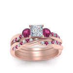 Load image into Gallery viewer, twisted-princess-cut-diamond-wedding-band-with-pink-sapphire-in-rose-gold-FDENS3301PRGSADRPI-NL-RG.jpg
