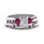 Load image into Gallery viewer, twisted-princess-cut-diamond-wedding-band-with-pink-sapphire-in-white-gold-FDENS3301PRGSADRPI-NL-WG.jpg
