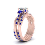 Load image into Gallery viewer, twisted-princess-cut-diamond-wedding-band-with-sapphire-in-rose-gold-FDENS3301PRGSABL-NL-RG.jpg
