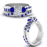 Load image into Gallery viewer, twisted-princess-cut-diamond-wedding-band-with-sapphire-in-white-gold-FDENS3301PRGSABL-NL-WG.jpg
