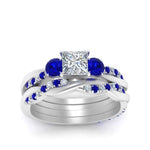 Load image into Gallery viewer, twisted-princess-cut-diamond-wedding-band-with-sapphire-in-white-gold-FDENS3301PRGSABL-NL-WG.jpg
