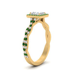 Load image into Gallery viewer, twisted-princess-cut-halo-diamond-engagement-ring-with-emerald-in-yellow-gold-FD9126PRRGEMGRANGLE2-NL-YG?v=1757924847
