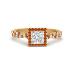 Load image into Gallery viewer, twisted-princess-cut-halo-diamond-engagement-ring-with-orange-sapphire-in-yellow-gold-FD9126PRRGSAOR-NL-YG?v=1757924847
