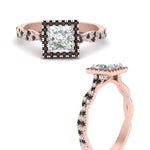 Load image into Gallery viewer, twisted-princess-cut-halo-engagement-ring-with-black-diamond-in-rose-gold-FD9126PRRGBLACKANGLE3-NL-RG?v=1757924847
