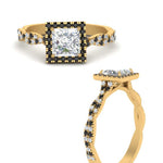 Load image into Gallery viewer, twisted-princess-cut-halo-engagement-ring-with-black-diamond-in-yellow-gold-FD9126PRRGBLACKANGLE3-NL-YG?v=1757924847
