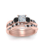 Load image into Gallery viewer, twisted-princess-cut-wedding-band-with-black-diamond-in-rose-gold-FDENS3301PRGBLACK-NL-RG.jpg
