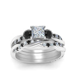 Load image into Gallery viewer, twisted-princess-cut-wedding-band-with-black-diamond-in-white-gold-FDENS3301PRGBLACK-NL-WG.jpg
