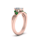 Load image into Gallery viewer, twisted-radiant-cut-womens-emerald-bridal-ring-sets-in-rose-gold-FD8300RAB2GEMGR-NL-RG
