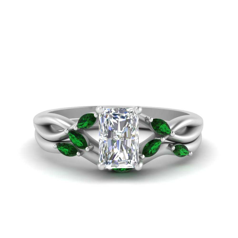 twisted-radiant-cut-womens-emerald-bridal-ring-sets-in-white-gold-FD8300RAB2GEMGR-NL-WG
