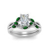 Load image into Gallery viewer, twisted-radiant-cut-womens-emerald-bridal-ring-sets-in-white-gold-FD8300RAB2GEMGR-NL-WG