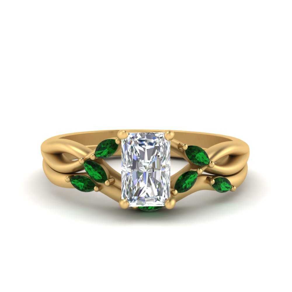 twisted-radiant-cut-womens-emerald-bridal-ring-sets-in-yellow-gold-FD8300RAB2GEMGR-NL-YG