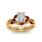 Load image into Gallery viewer, twisted-radiant-cut-womens-ruby-bridal-ring-sets-in-yellow-gold-FD8300RAB2GRUDR-NL-YG
