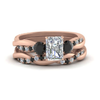 Load image into Gallery viewer, Radiant Cut 3 Stone Twist Engagement Ring And Band