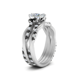 Load image into Gallery viewer, Radiant Cut 3 Stone Twist Engagement Ring And Band
