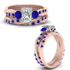 Load image into Gallery viewer, Radiant Cut 3 Stone Twist Engagement Ring And Band