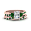 Load image into Gallery viewer, twisted-radiant-diamond-wedding-band-with-emerald-in-rose-gold-FDENS3301RAGEMGR-NL-RG.jpg