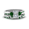 Load image into Gallery viewer, twisted-radiant-diamond-wedding-band-with-emerald-in-white-gold-FDENS3301RAGEMGR-NL-WG.jpg