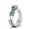 Load image into Gallery viewer, twisted-radiant-diamond-wedding-band-with-emerald-in-white-gold-FDENS3301RAGEMGR-NL-WG.jpg