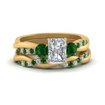 Load image into Gallery viewer, twisted-radiant-diamond-wedding-band-with-emerald-in-yellow-gold-FDENS3301RAGEMGR-NL-YG.jpg
