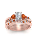 Load image into Gallery viewer, twisted-radiant-diamond-wedding-band-with-orange-sapphire-in-rose-gold-FDENS3301RAGSAOR-NL-RG.jpg
