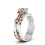 Load image into Gallery viewer, twisted-radiant-diamond-wedding-band-with-orange-sapphire-in-white-gold-FDENS3301RAGSAOR-NL-WG.jpg
