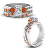 Load image into Gallery viewer, twisted-radiant-diamond-wedding-band-with-orange-sapphire-in-white-gold-FDENS3301RAGSAOR-NL-WG.jpg