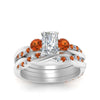 Load image into Gallery viewer, twisted-radiant-diamond-wedding-band-with-orange-sapphire-in-white-gold-FDENS3301RAGSAOR-NL-WG.jpg