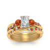 Load image into Gallery viewer, twisted-radiant-diamond-wedding-band-with-orange-sapphire-in-yellow-gold-FDENS3301RAGSAOR-NL-YG.jpg