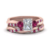 Load image into Gallery viewer, twisted-radiant-diamond-wedding-band-with-pink-sapphire-in-rose-gold-FDENS3301RAGSADRPI-NL-RG.jpg