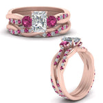 Load image into Gallery viewer, twisted-radiant-diamond-wedding-band-with-pink-sapphire-in-rose-gold-FDENS3301RAGSADRPI-NL-RG.jpg
