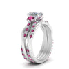 Load image into Gallery viewer, twisted-radiant-diamond-wedding-band-with-pink-sapphire-in-white-gold-FDENS3301RAGSADRPI-NL-WG.jpg