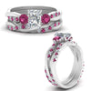 Load image into Gallery viewer, twisted-radiant-diamond-wedding-band-with-pink-sapphire-in-white-gold-FDENS3301RAGSADRPI-NL-WG.jpg