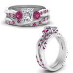 Load image into Gallery viewer, twisted-radiant-diamond-wedding-band-with-pink-sapphire-in-white-gold-FDENS3301RAGSADRPI-NL-WG.jpg
