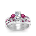 Load image into Gallery viewer, twisted-radiant-diamond-wedding-band-with-pink-sapphire-in-white-gold-FDENS3301RAGSADRPI-NL-WG.jpg
