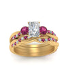 Load image into Gallery viewer, twisted-radiant-diamond-wedding-band-with-pink-sapphire-in-yellow-gold-FDENS3301RAGSADRPI-NL-YG.jpg