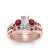 Load image into Gallery viewer, Radiant Cut 3 Stone Twist Engagement Ring And Band