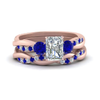 Load image into Gallery viewer, Radiant Cut 3 Stone Twist Engagement Ring And Band