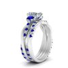 Load image into Gallery viewer, Radiant Cut 3 Stone Twist Engagement Ring And Band