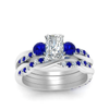 Load image into Gallery viewer, Radiant Cut 3 Stone Twist Engagement Ring And Band