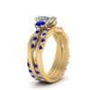 Load image into Gallery viewer, Radiant Cut 3 Stone Twist Engagement Ring And Band