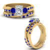 Load image into Gallery viewer, Radiant Cut 3 Stone Twist Engagement Ring And Band