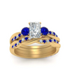 Load image into Gallery viewer, Radiant Cut 3 Stone Twist Engagement Ring And Band