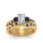 Load image into Gallery viewer, twisted-radiant-wedding-band-with-black-diamond-in-yellow-gold-FDENS3301RAGBLACK-NL-YG.jpg
