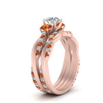 Load image into Gallery viewer, twisted-round-diamond-wedding-band-with-orange-sapphire-in-rose-gold-FDENS3301ROGSAOR-NL-RG.jpg
