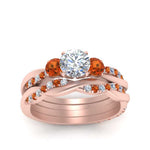 Load image into Gallery viewer, twisted-round-diamond-wedding-band-with-orange-sapphire-in-rose-gold-FDENS3301ROGSAOR-NL-RG.jpg
